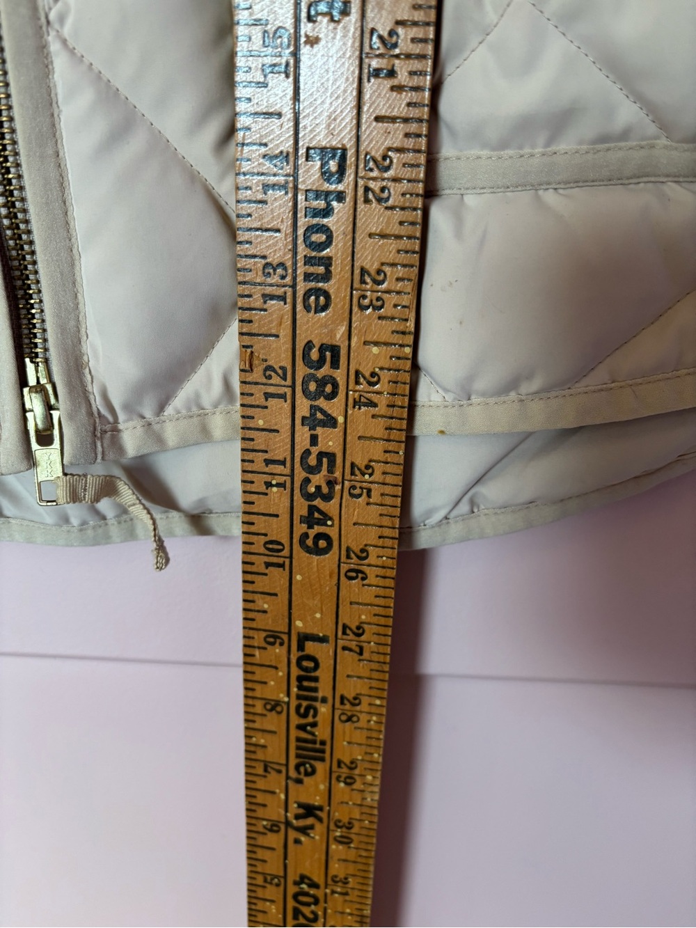 J. Crew Factory Quilted Puffer Vest Fall Medium - Light Beige/Cream - Picture 5 of 8